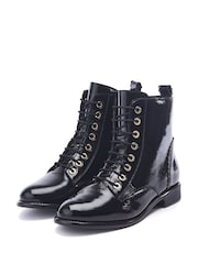Moda in Pelle Penelopi Detail Lace Up Leather Boots - Image 2 of 4