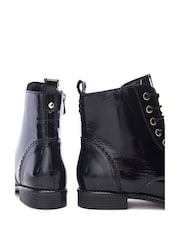 Moda in Pelle Penelopi Detail Lace Up Leather Boots - Image 4 of 4