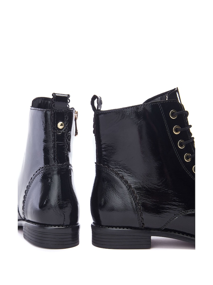 Moda in Pelle Penelopi Detail Lace Up Leather Boots - Image 4 of 4