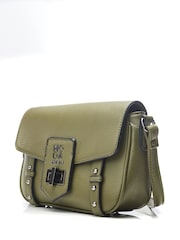 Moda in Pelle Sloane Bag Crossbody Satchel Bag With Base Studs and Turnlock - Image 3 of 4