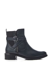 Moda in Pelle Oloron Smart Buckle Detail Leather Ankle Boots - Image 1 of 4
