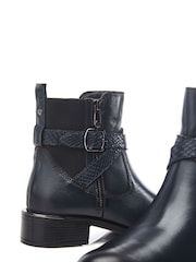 Moda in Pelle Oloron Smart Buckle Detail Leather Ankle Boots - Image 3 of 4