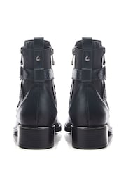 Moda in Pelle Oloron Smart Buckle Detail Leather Ankle Boots - Image 4 of 4
