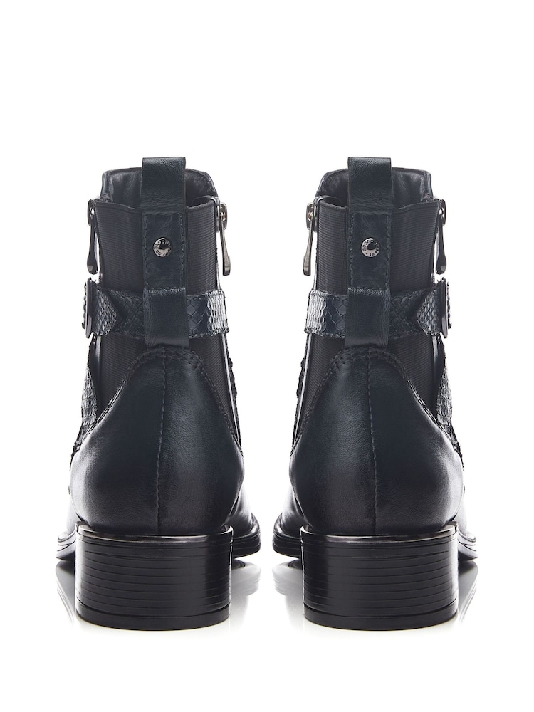 Moda in Pelle Oloron Smart Buckle Detail Leather Ankle Boots - Image 4 of 4