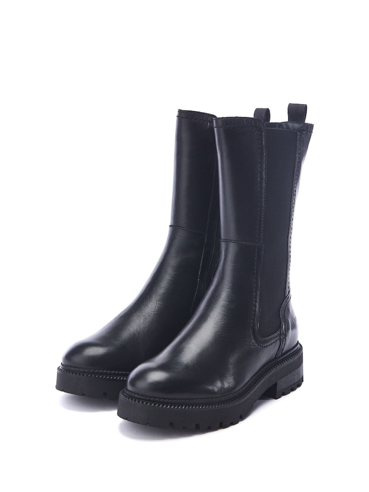 Schwarz - Moda in Pelle Olmeto Scalloped Rand Leather Chelsea Boots - Bild 2 von 4