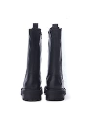 Schwarz - Moda in Pelle Olmeto Scalloped Rand Leather Chelsea Boots - Bild 3 von 4