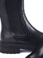 Schwarz - Moda in Pelle Olmeto Scalloped Rand Leather Chelsea Boots - Bild 4 von 4