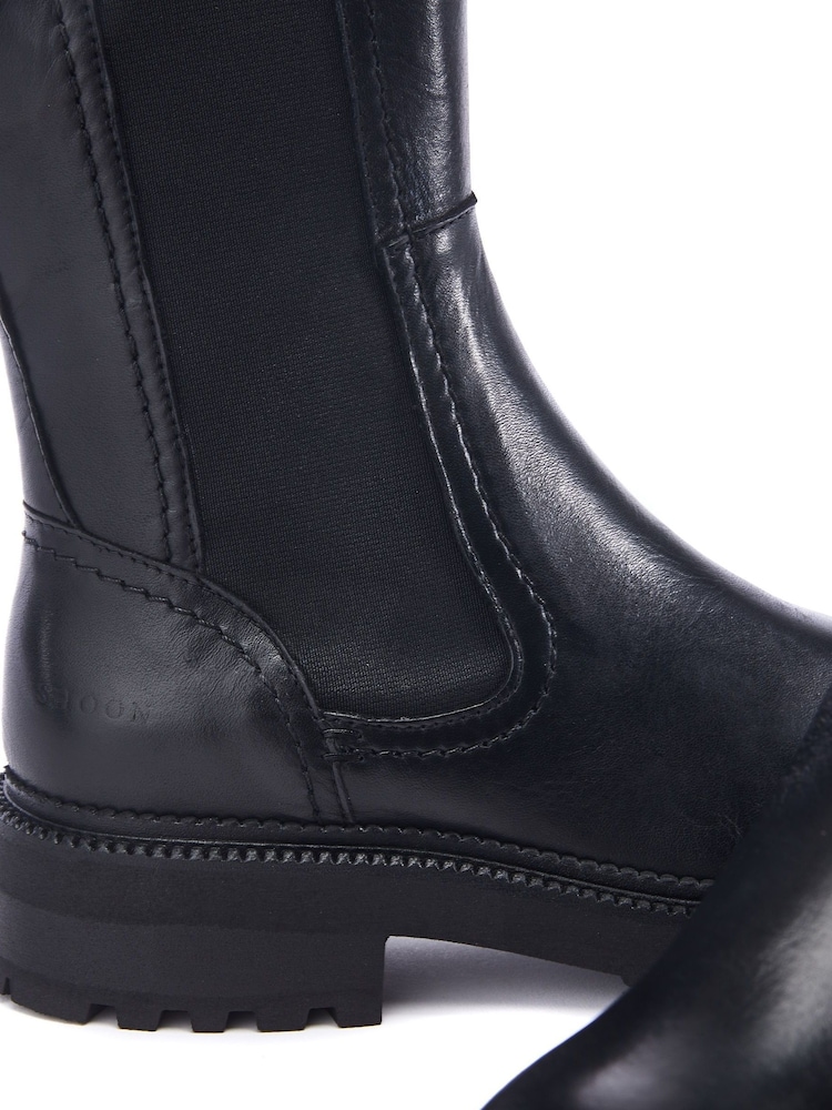 Schwarz - Moda in Pelle Olmeto Scalloped Rand Leather Chelsea Boots - Bild 4 von 4 Schwarz - Moda in Pelle Olmeto Scalloped Rand Leather Chelsea Boots - Bild 4 von 4