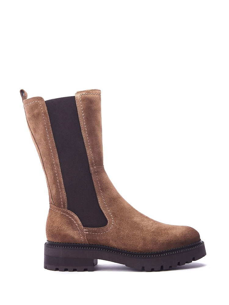 Braun - Moda in Pelle Olmeto Scalloped Rand Leather Chelsea Boots - Bild 1 von 4 Braun - Moda in Pelle Olmeto Scalloped Rand Leather Chelsea Boots - Bild 1 von 4