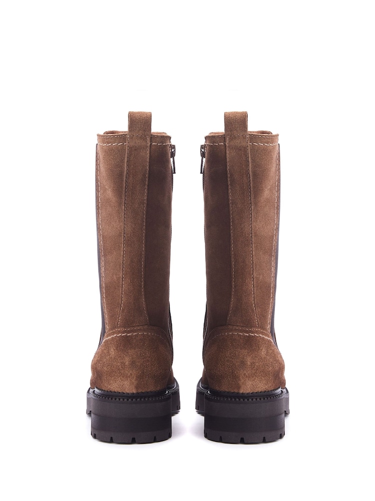 Braun - Moda in Pelle Olmeto Scalloped Rand Leather Chelsea Boots - Bild 2 von 4