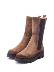 Braun - Moda in Pelle Olmeto Scalloped Rand Leather Chelsea Boots - Bild 3 von 4