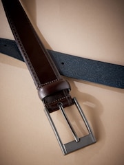 Burgundy Red Signature Formal Leather Belt - Image 2 of 3