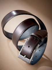 Burgundy Red Signature Formal Leather Belt - Image 3 of 3