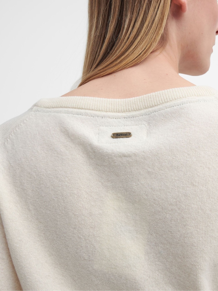 Barbour® Cream Pendle Crew Jumper - Image 5 of 6