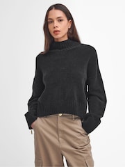 Barbour® International Milla Knit 100% Cotton Black Jumper - Image 1 of 6
