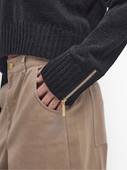 Barbour® International Milla Knit 100% Cotton Black Jumper - Image 6 of 6
