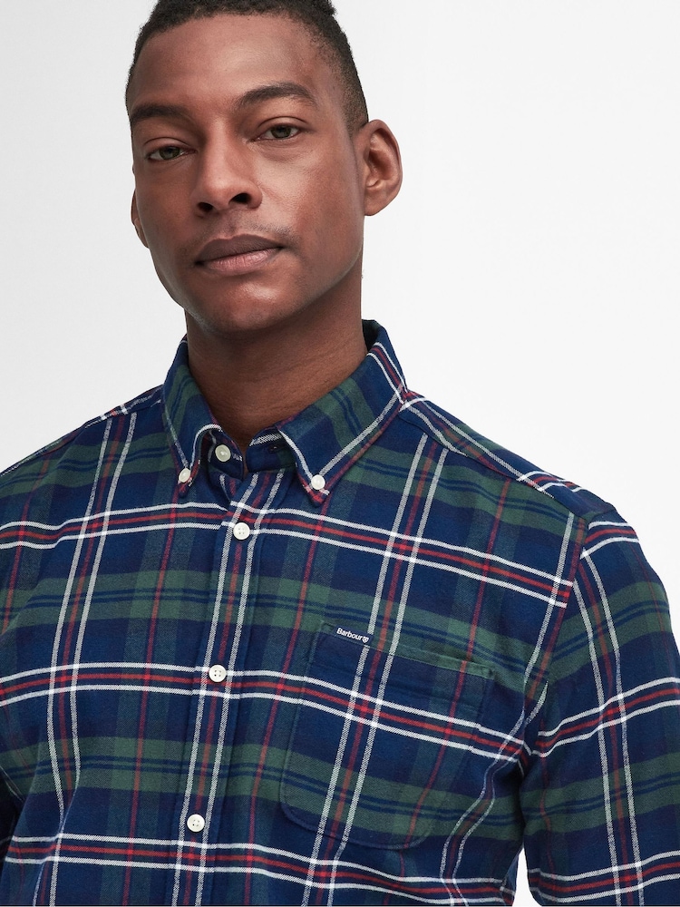 Barbour® Blue Ronan TF Check 100% Cotton Shirt - Image 4 of 5