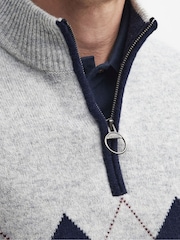 Barbour® Grey Hartfield Quarter Zip Jumper - Image 5 of 6
