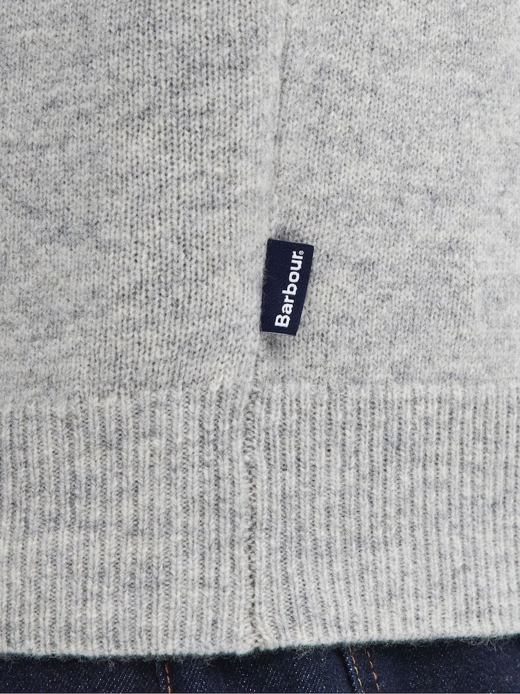 Barbour® Grey Hartfield Quarter Zip Jumper - Image 6 of 6