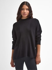 Barbour® International Sunita Knit 100% Cotton Black Jumper - Image 1 of 6