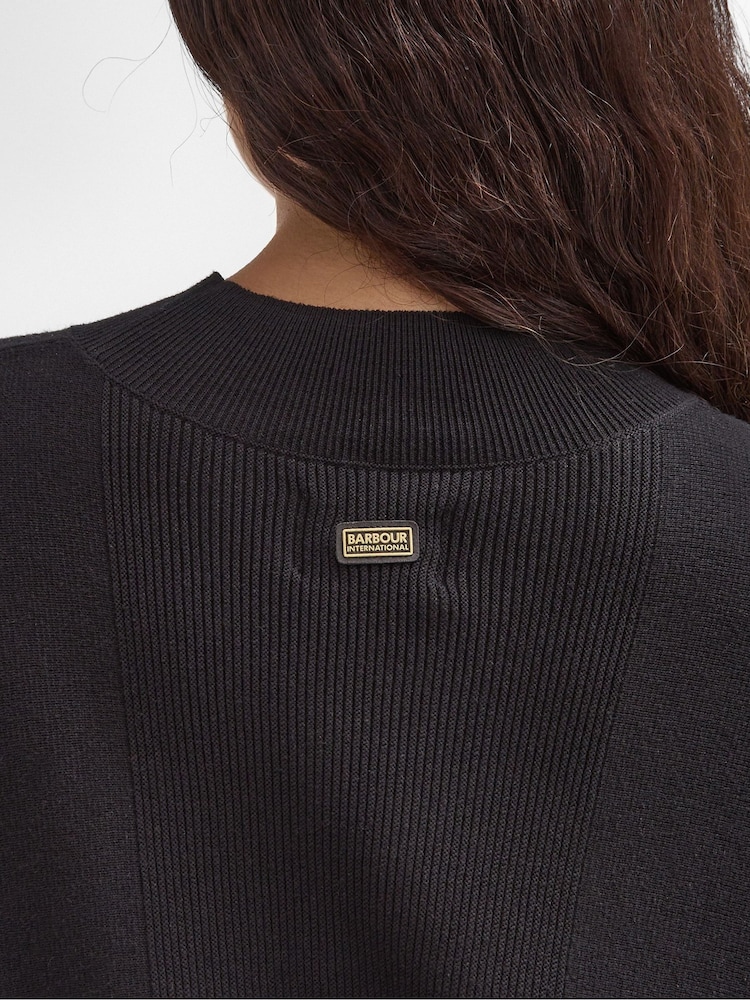 Barbour® International Sunita Knit 100% Cotton Black Jumper - Image 6 of 6