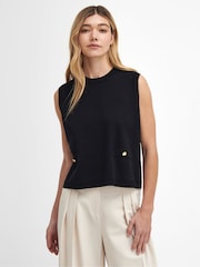 Barbour® Black Kathryn Knit 100% Cotton Jumper - Image 1 of 4