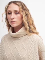 Barbour® Cream Burne Cape Jumper - Image 4 of 6