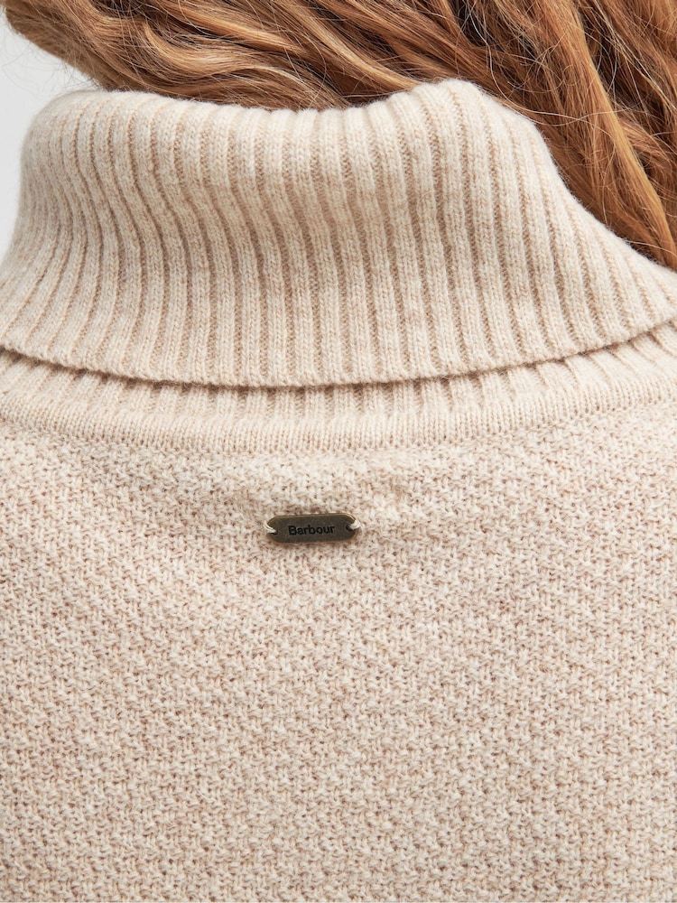 Barbour® Cream Burne Cape Jumper - Image 6 of 6
