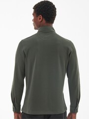 Barbour® Green Firbank Long Sleeves 100% Cotton Polo Shirt - Image 2 of 5