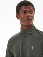 Barbour® Green Firbank Long Sleeves 100% Cotton Polo Shirt - Image 4 of 5