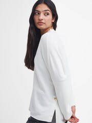 Barbour® International Sunita Knit 100% Cotton White Jumper - Image 3 of 6