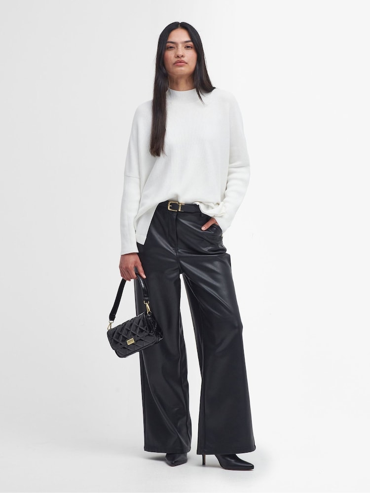 Barbour® International Sunita Knit 100% Cotton White Jumper - Image 4 of 6