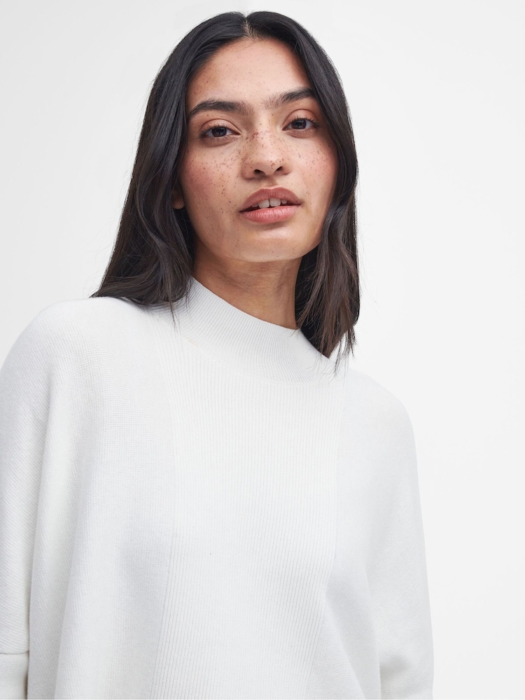Barbour® International Sunita Knit 100% Cotton White Jumper - Image 5 of 6