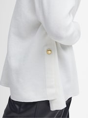 Barbour® International Sunita Knit 100% Cotton White Jumper - Image 6 of 6