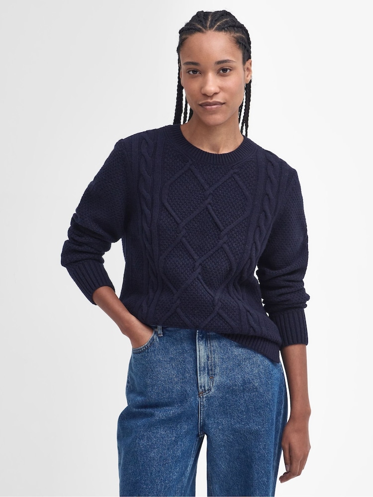 Barbour Blue Burne Crew Jumper - Image 1 of 6