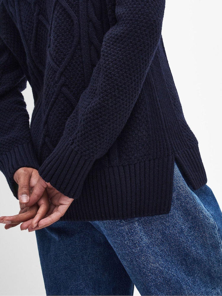 Barbour Blue Burne Crew Jumper - Image 6 of 6