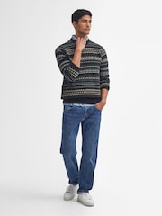 Barbour® Black Case Crew Fairisle Pattern Jumper - Image 3 of 6
