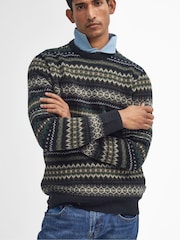 Barbour® Black Case Crew Fairisle Pattern Jumper - Image 4 of 6