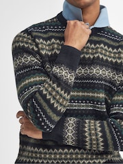 Barbour® Black Case Crew Fairisle Pattern Jumper - Image 5 of 6