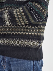 Barbour® Black Case Crew Fairisle Pattern Jumper - Image 6 of 6