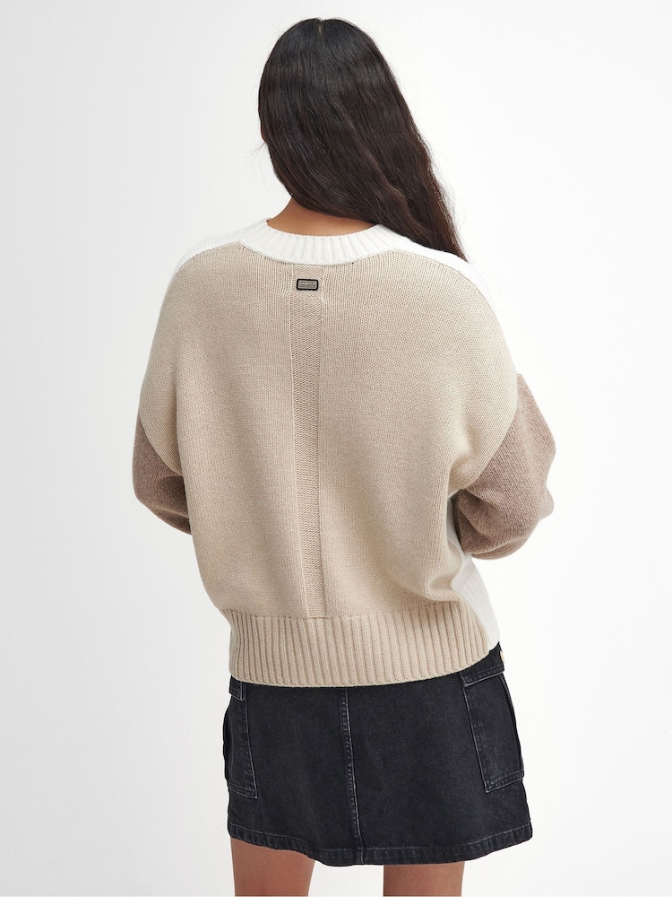 Barbour® International Meir Knit White Jumper - Image 2 of 6 Barbour® International Meir Knit White Jumper - Image 2 of 6