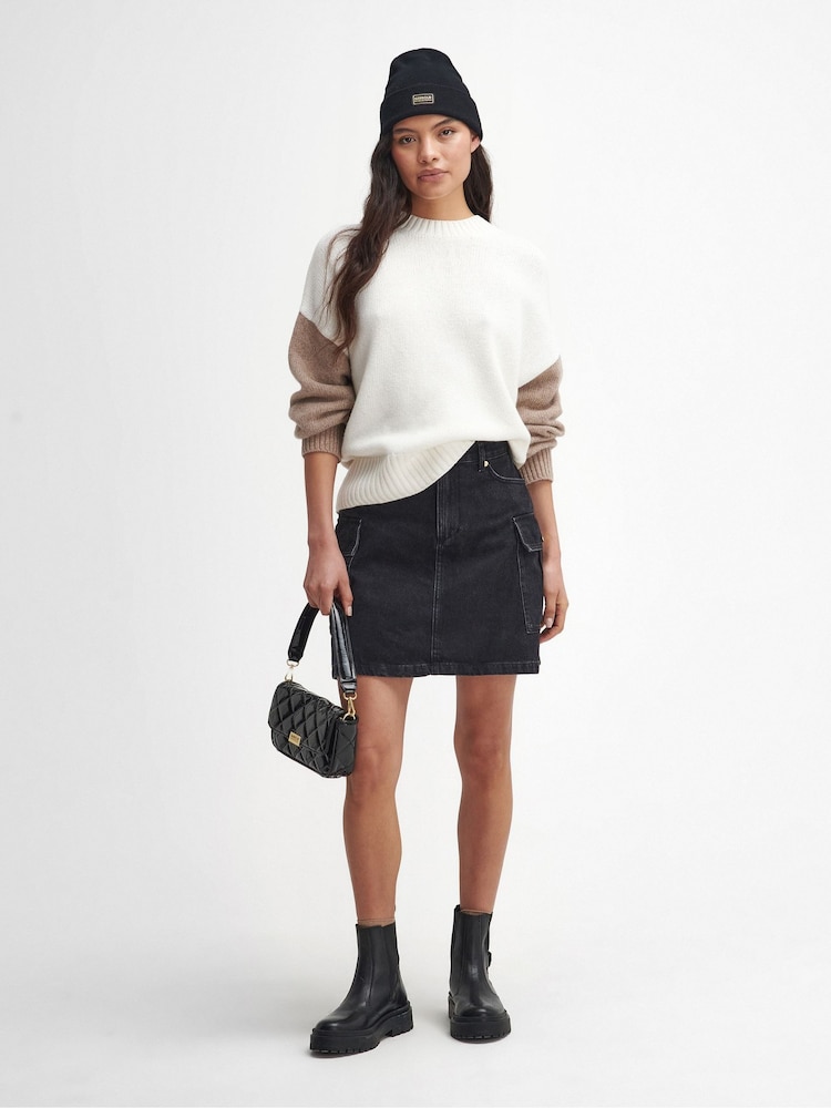 Barbour® International Meir Knit White Jumper - Image 3 of 6