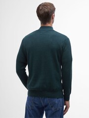 Barbour® Green Half Zip Knit 100% Cotton Jumper - Image 3 of 5