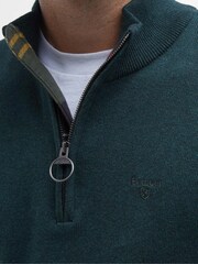 Barbour® Green Half Zip Knit 100% Cotton Jumper - Image 4 of 5