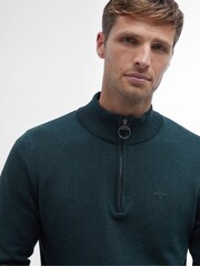Barbour® Green Half Zip Knit 100% Cotton Jumper - Image 5 of 5