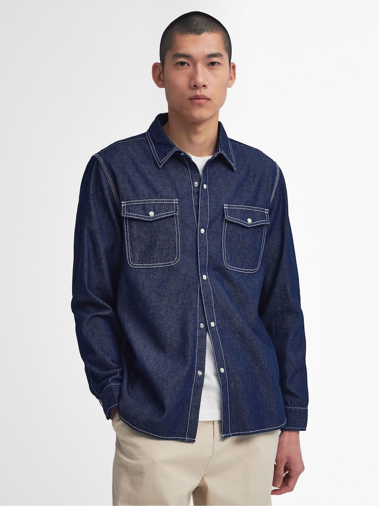 Barbour® International Blue Terence Denim 100% Cotton Shirt - Image 1 of 6