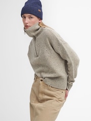 Barbour® Cream Lavensdale Half Zip Jumper - Image 4 of 6