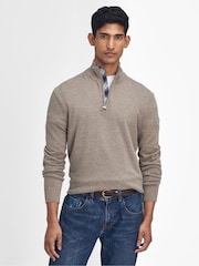 Barbour® Cream Marlow Quarter Zip Jumper - Image 1 of 6