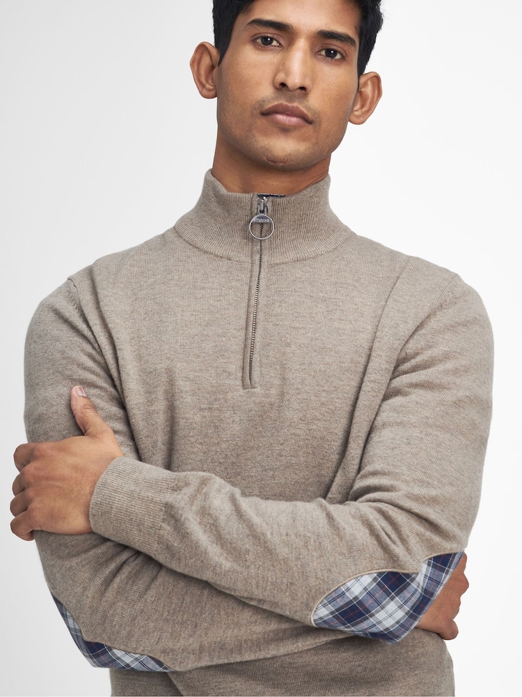 Barbour® Cream Marlow Quarter Zip Jumper - Image 4 of 6