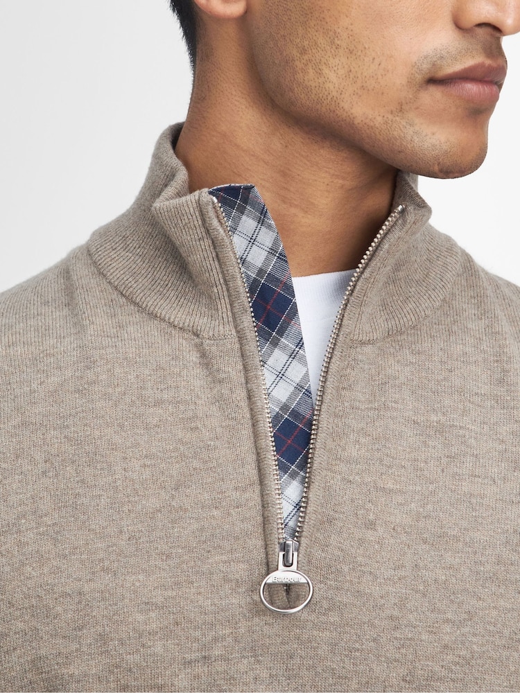 Barbour® Cream Marlow Quarter Zip Jumper - Image 5 of 6